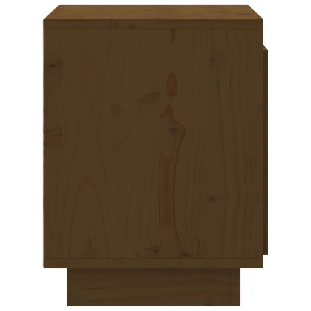 vidaXL Nočna omarica medeno rjava 40x30x40 cm trdna borovina