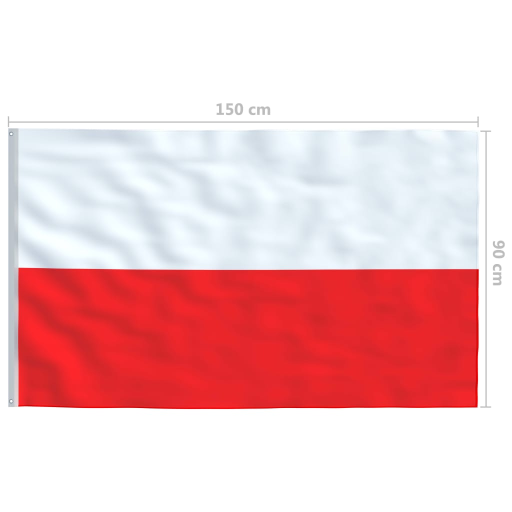 vidaXL Poljska zastava 90x150 cm