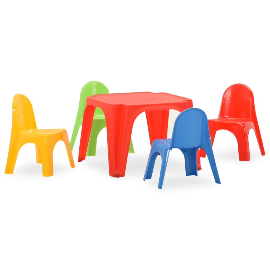 vidaXL Komplet otroške mizice in stolov PP