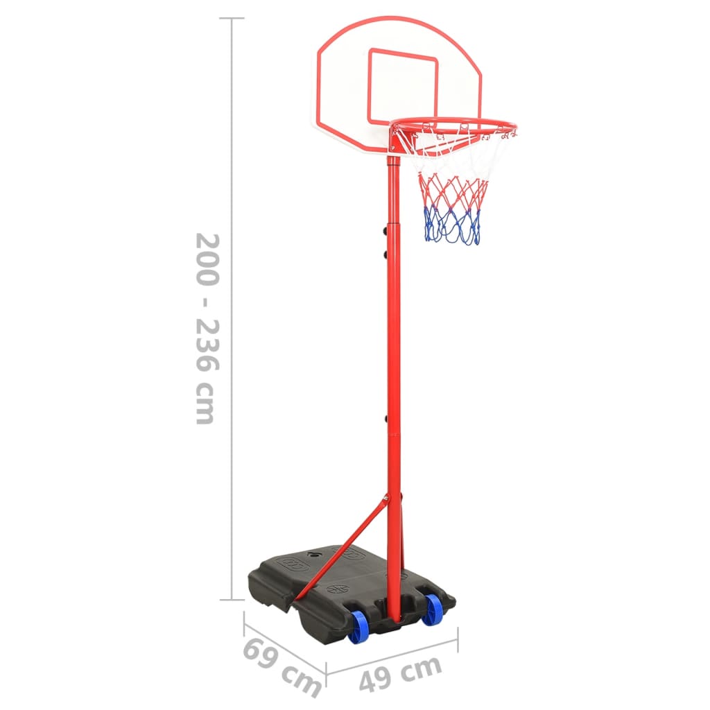 vidaXL Prenosni košarkarski komplet nastavljiv 200-236 cm