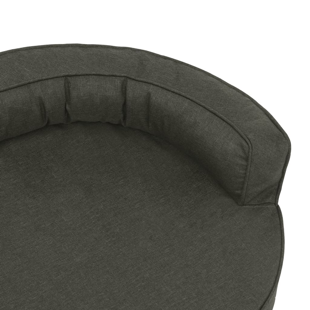 vidaXL Ergonomska pasja postelja 75x53 cm videz platna temno siva