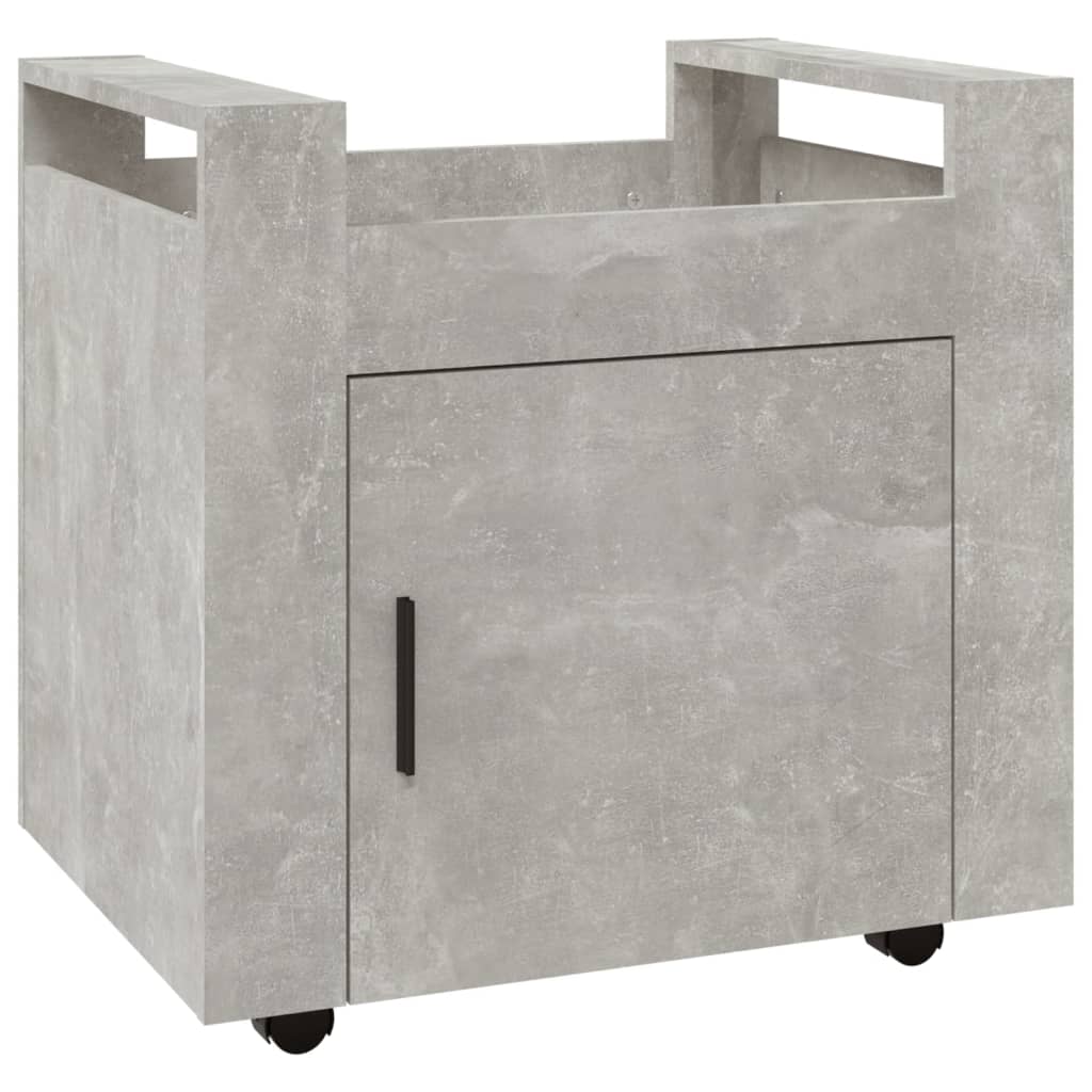 vidaXL Voziček za pisalno mizo betonsko siv 60x45x60 cm inženirski les