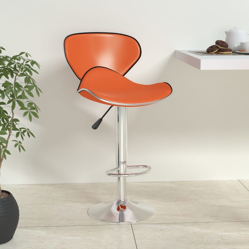 vidaXL Barski stolček oranžno umetno usnje