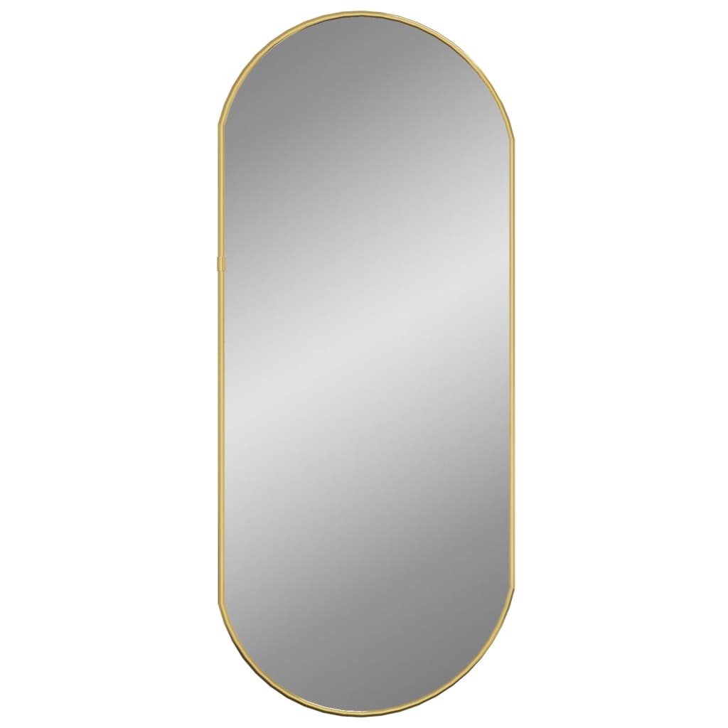 vidaXL Stensko ogledalo zlato 70x30 cm ovalno