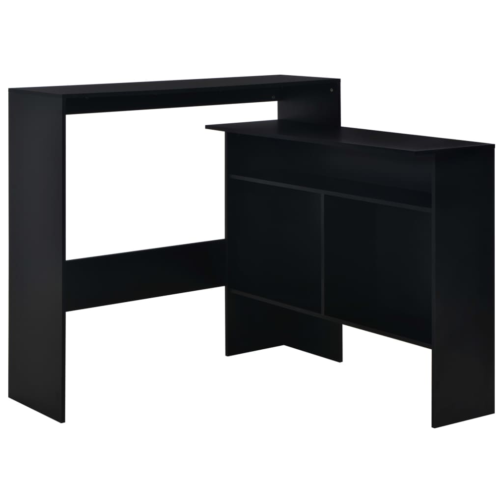 vidaXL Barska miza z 2 površinama 130x40x120 cm črna