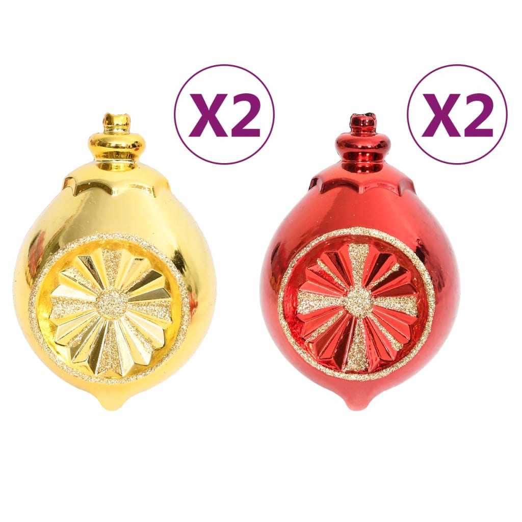 vidaXL Komplet novoletnih bučk 108 kosov zlate in rdeče