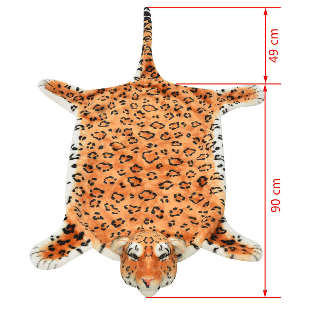 vidaXL Plišasta preproga leopard 139 cm rjave barve