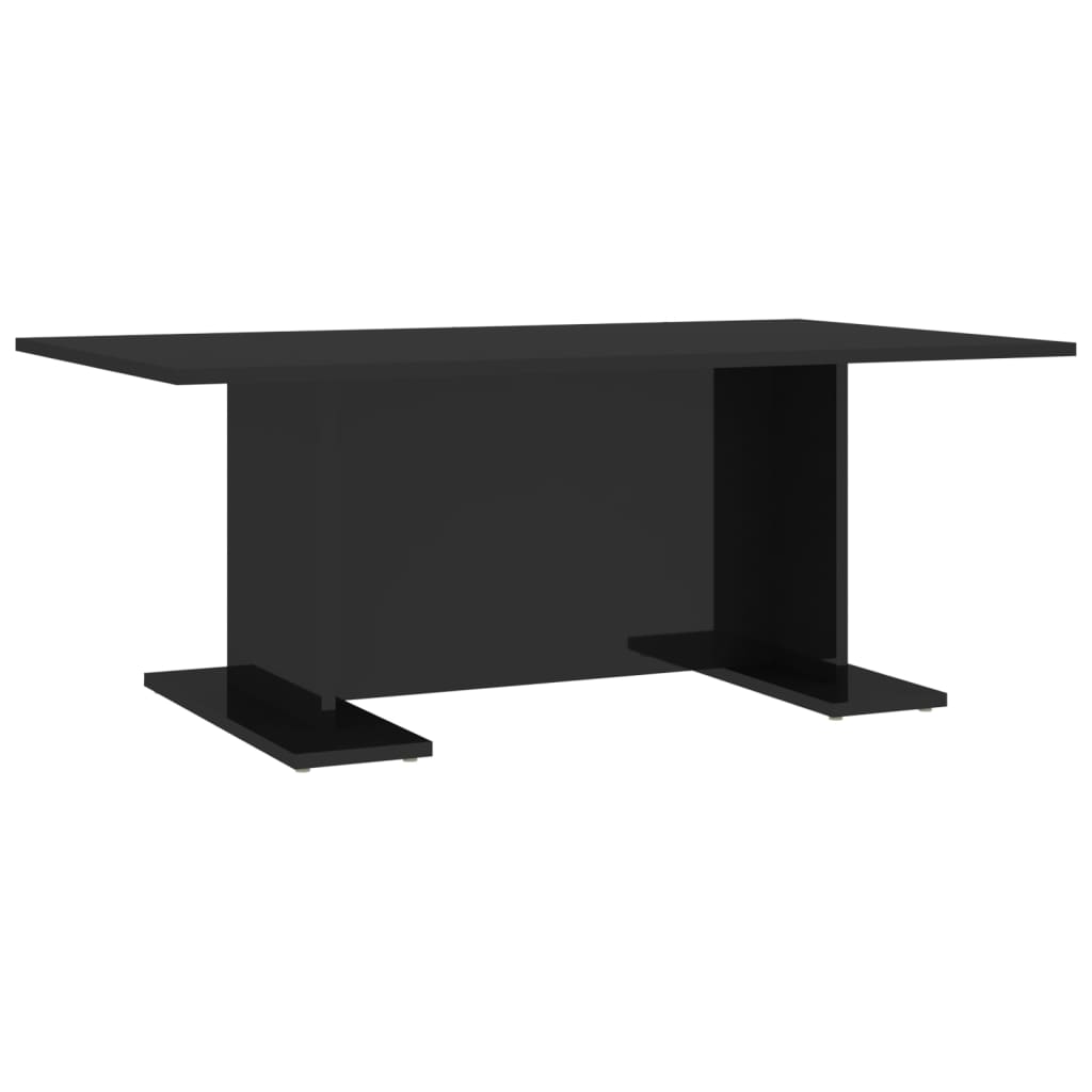 vidaXL Klubska mizica visok sijaj črna 103,5x60x40 cm iverna plošča