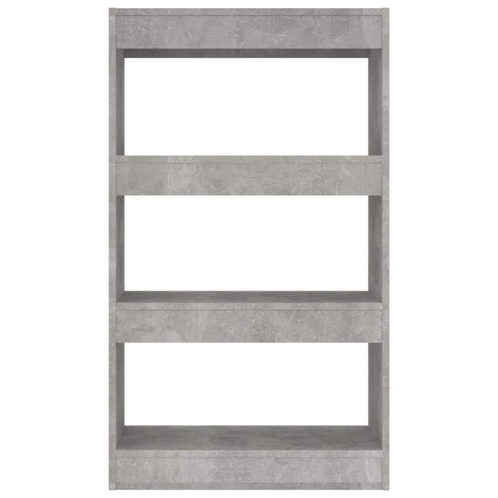 vidaXL Knjižna omara/pregrada betonsko siva 60x30x103 cm iverna plošča