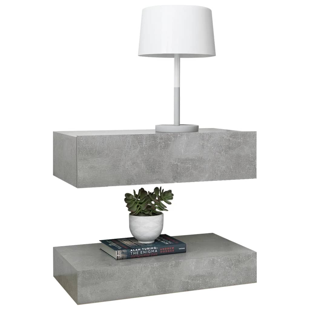vidaXL Nočna omarica betonsko siva 60x35 cm iverna plošča