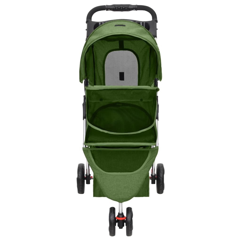 vidaXL Zložljiv pasji voziček zelen 80x46x98 cm oxford blago