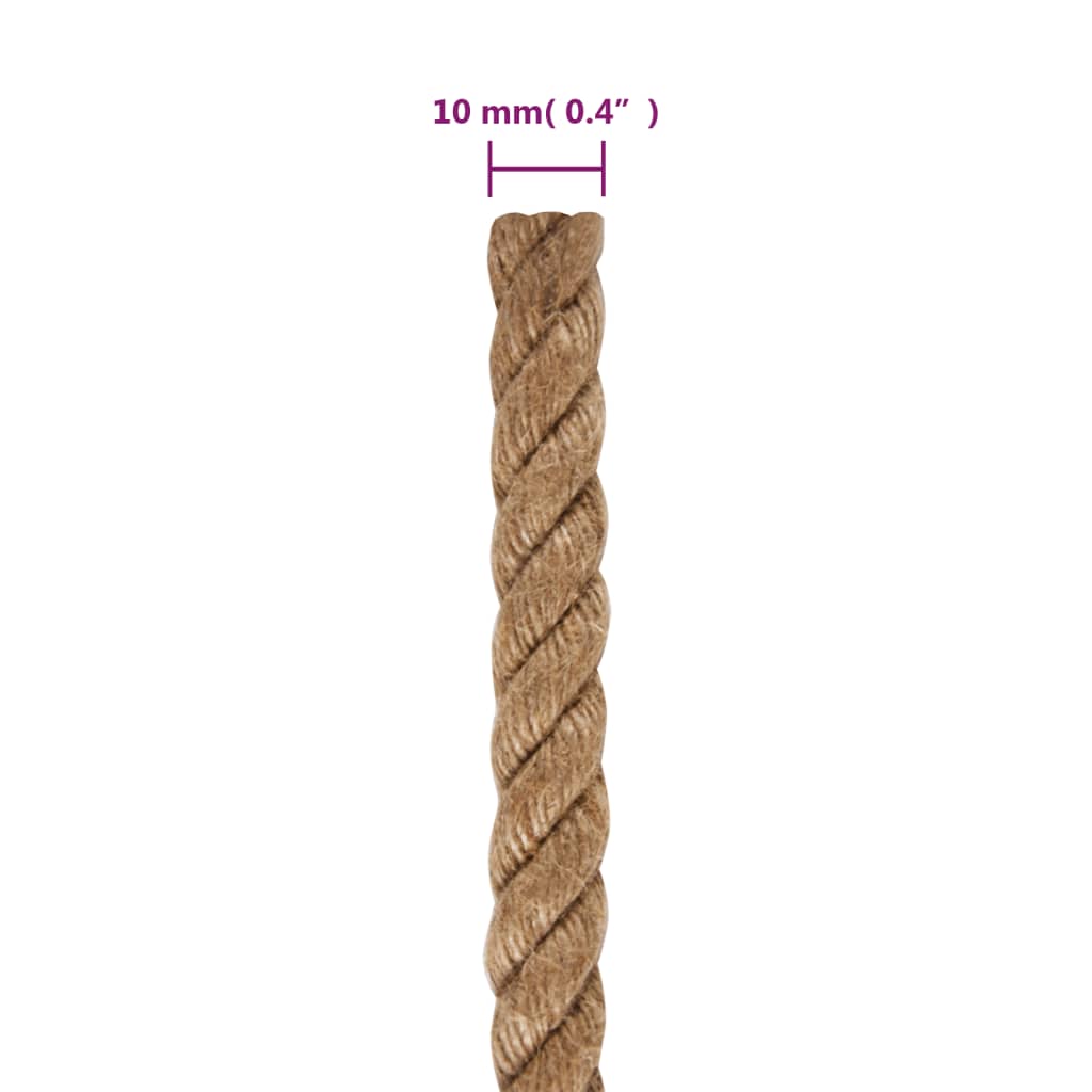 vidaXL Vrv iz 100 % jute 10 mm 250 m