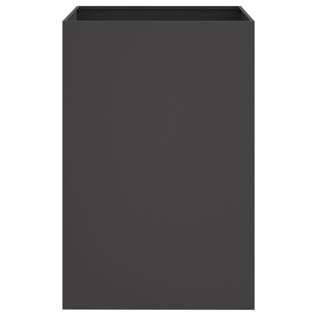 vidaXL Cvetlično korito črno 52x48x75 cm hladno valjano jeklo