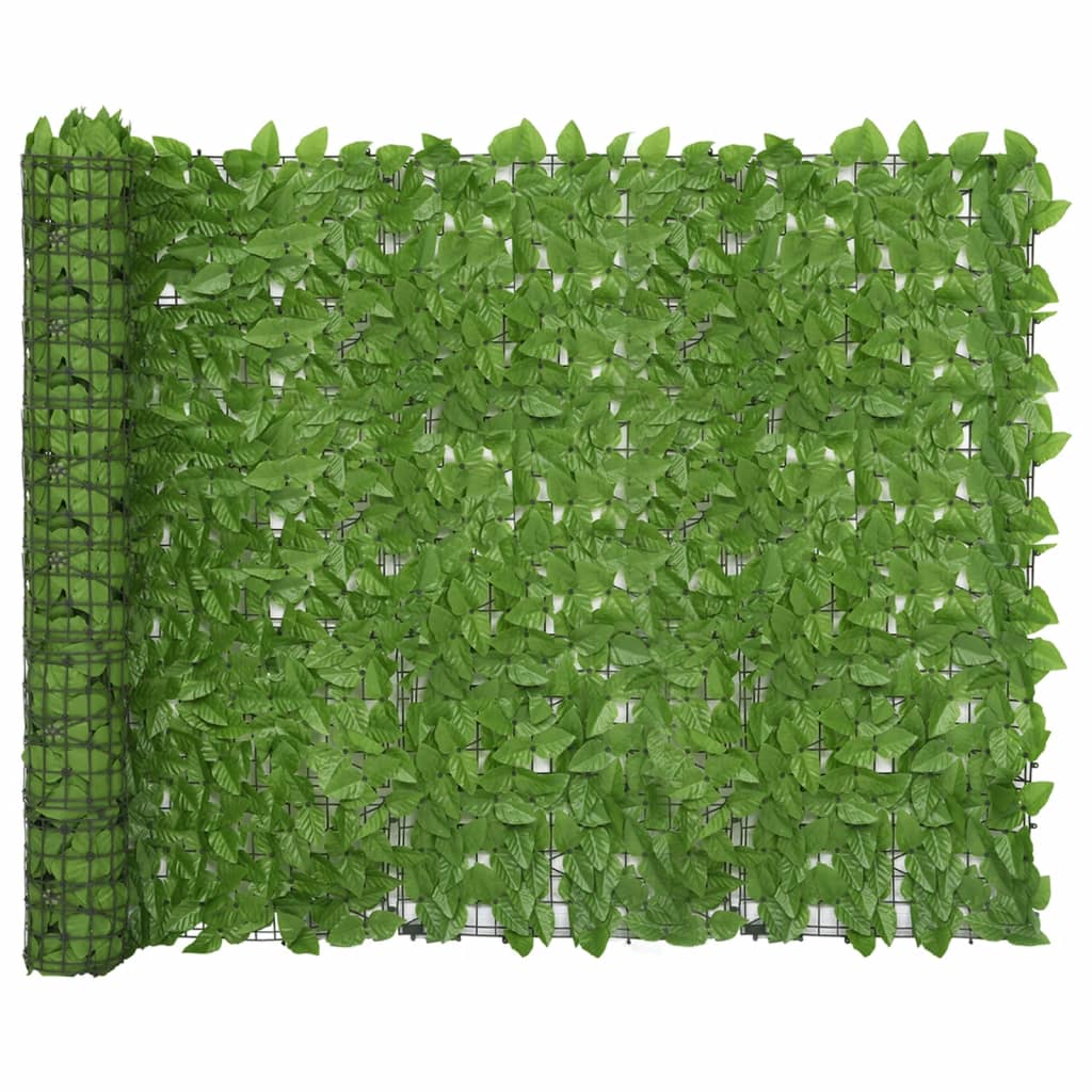 vidaXL Balkonsko platno z zelenim listjem 500x150 cm