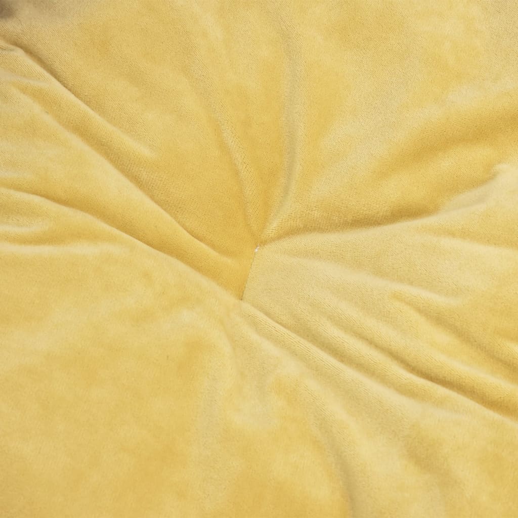 vidaXL Pasja postelja črna in rumena 79x70x19 cm pliš in umetno usnje
