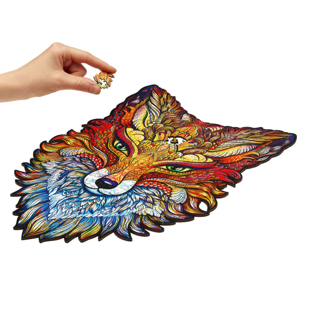 UNIDRAGON Lesena sestavljanka 308-delna Fiery Fox 27x40 cm