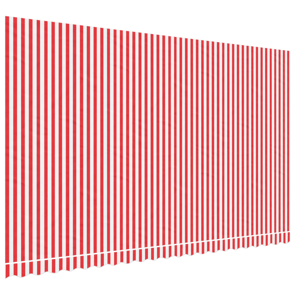 vidaXL Nadomestna tkanina za tendo rdeče in bele črte 5x3 m