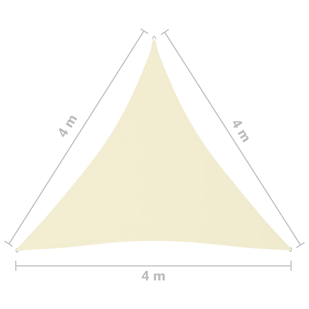 vidaXL Senčno jadro oksford blago trikotno 4x4x4 m krem