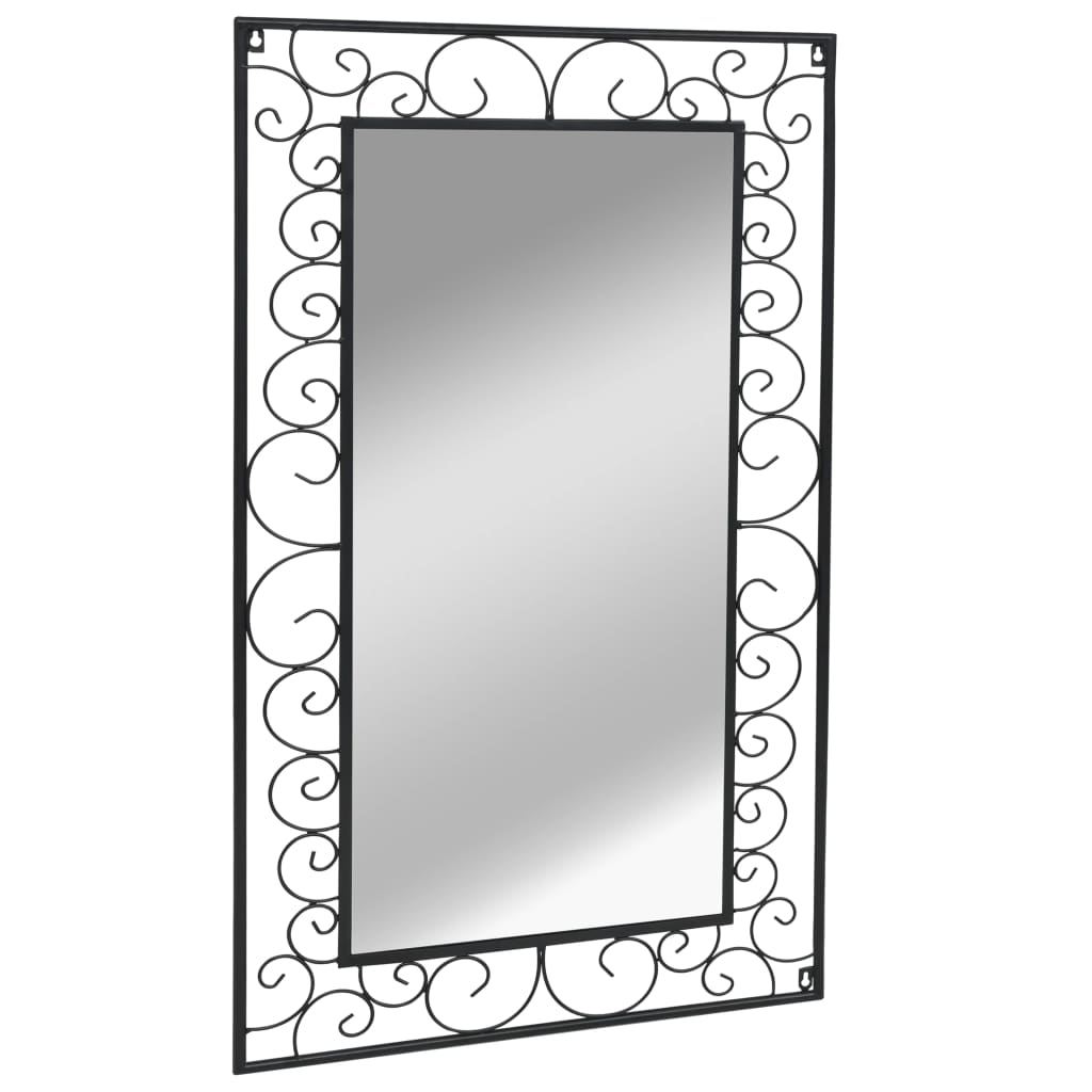 vidaXL Stensko ogledalo pravokotne oblike 60x110 cm črne barve