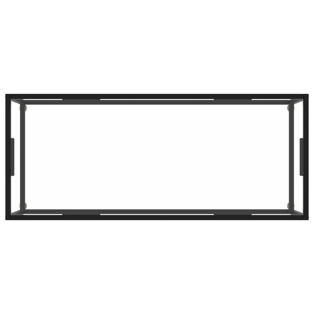 vidaXL Klubska mizica črna s kaljenim steklom 120x50x35 cm