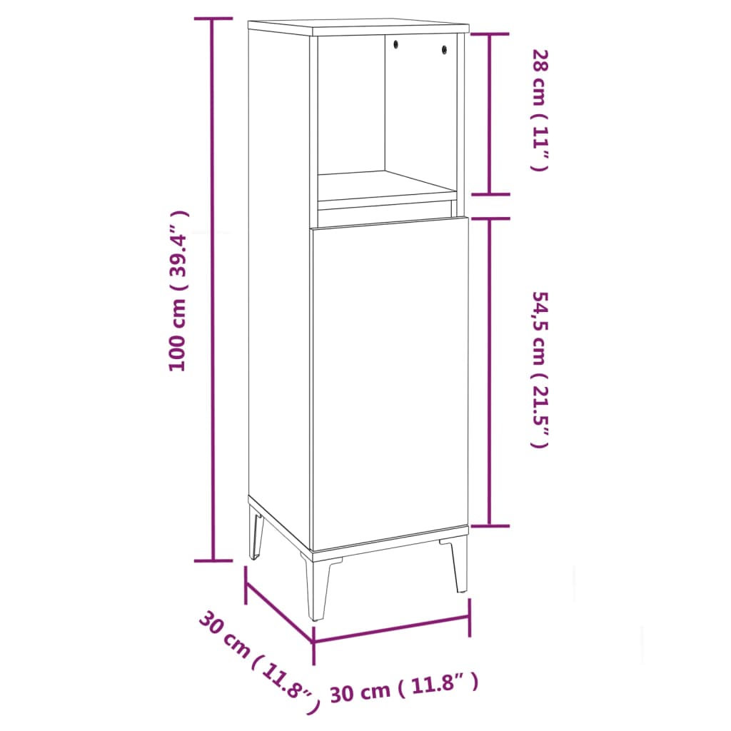 vidaXL Komplet kopalniških omaric 3-delni siva sonoma inženirski les