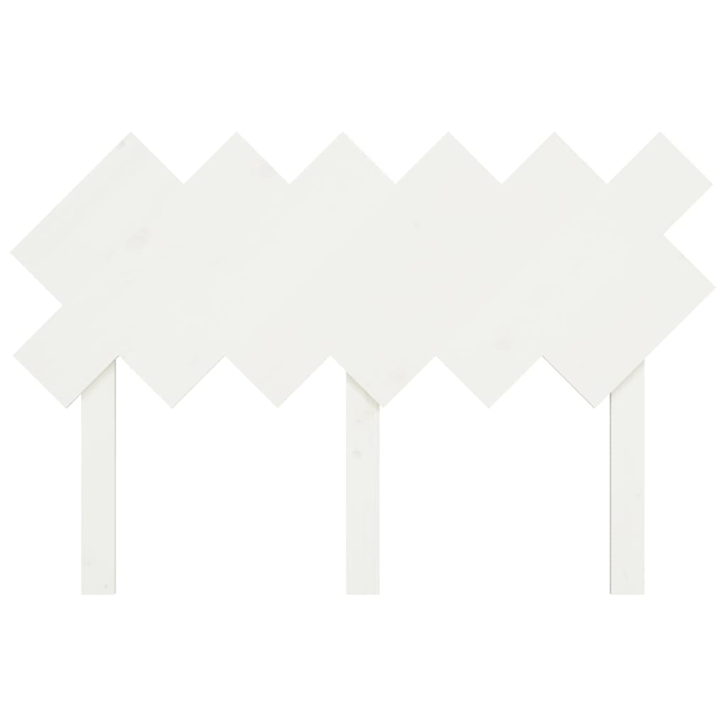 vidaXL Posteljno vzglavje belo 122,5x3x80,5 cm trdna borovina