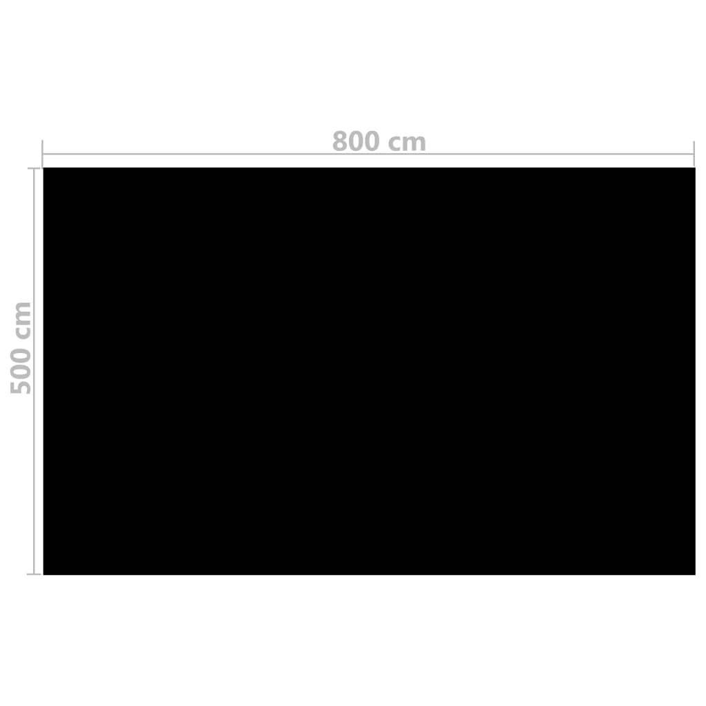 vidaXL Pravokotno pokrivalo za bazen 800x500 cm PE črno