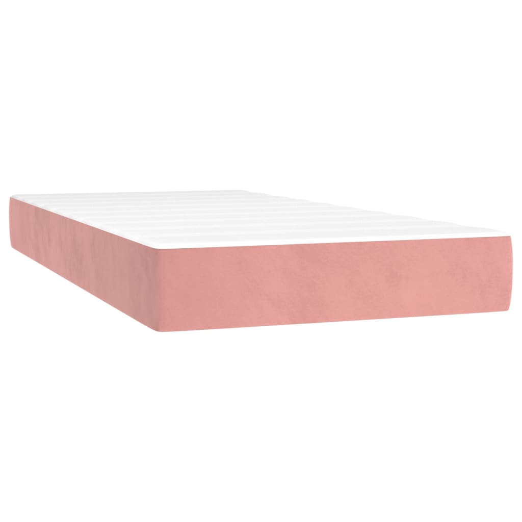 vidaXL Box spring postelja z vzmetnico roza 80x200 cm žamet