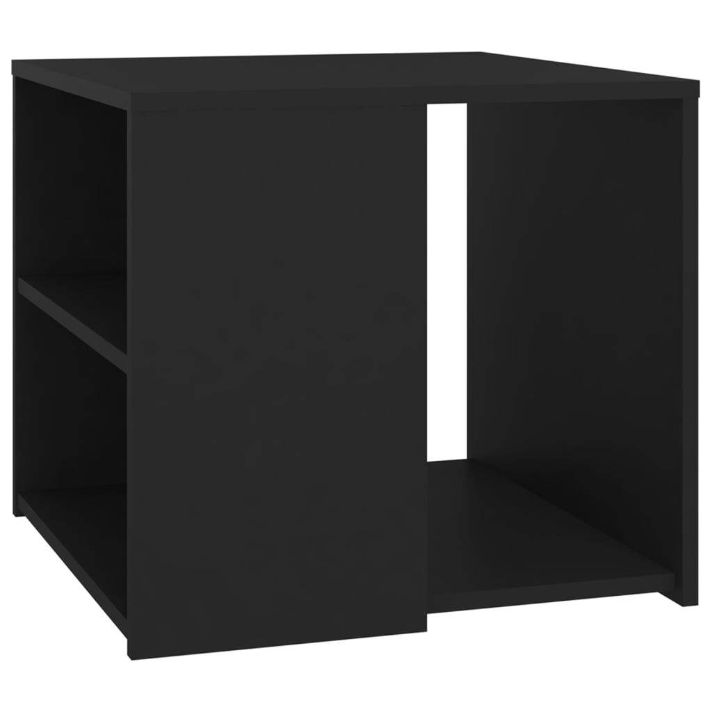 vidaXL Stranska mizica črna 50x50x45 cm iverna plošča
