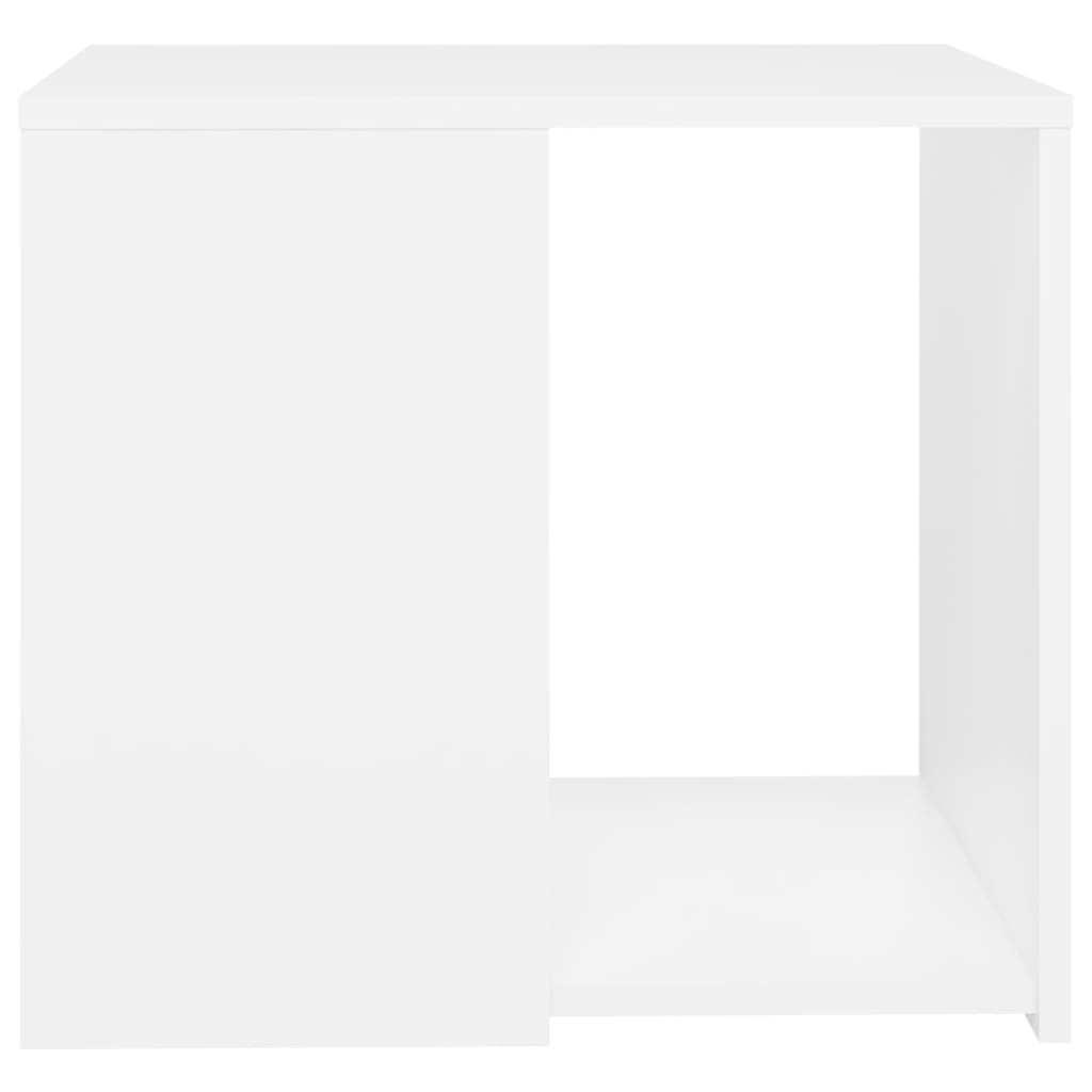 vidaXL Stranska mizica bela 50x50x45 cm iverna plošča
