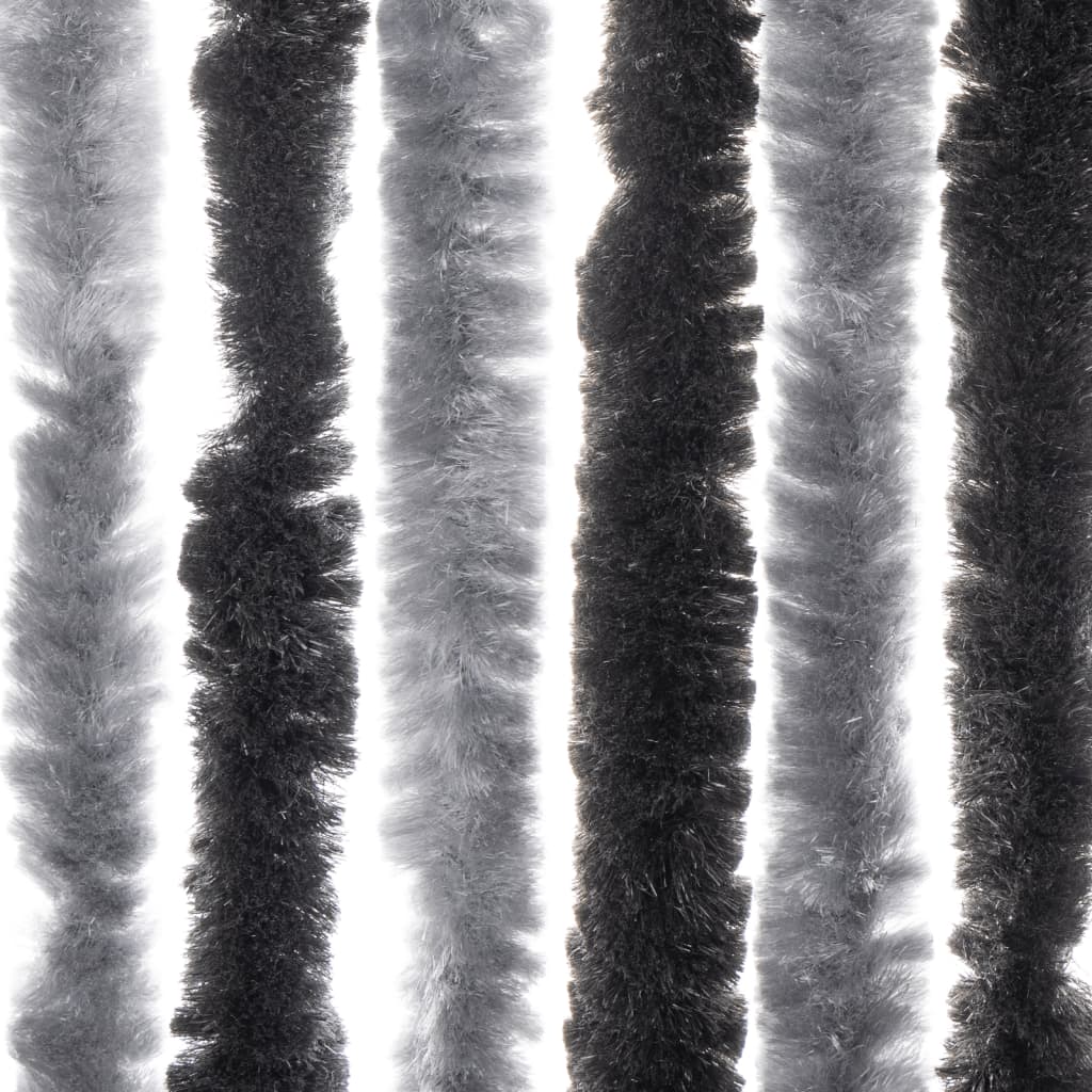 vidaXL Zavesa proti mrčesu siva in črna 100x200 cm šenilja