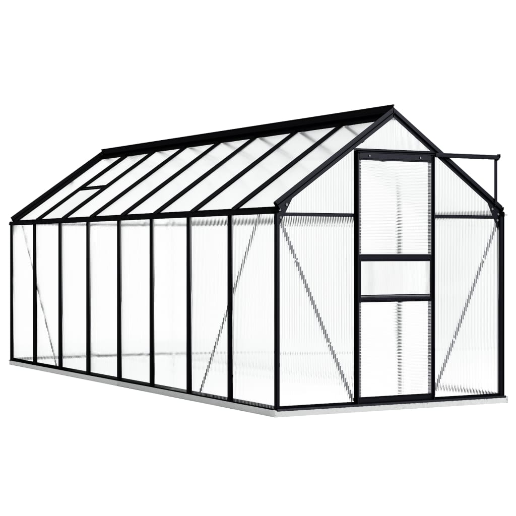 vidaXL Rastlinjak z okvirjem antraciten aluminij 9,31 m²