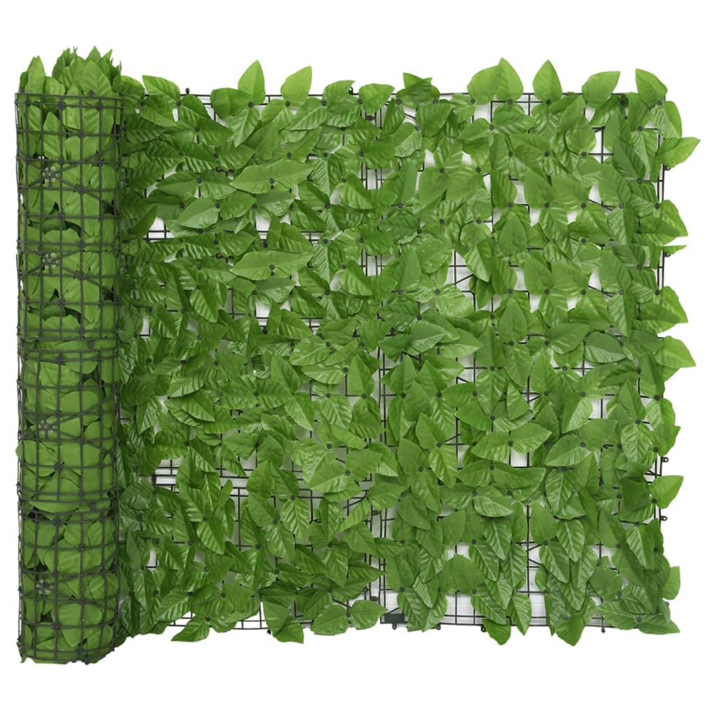 vidaXL Balkonsko platno z zelenim listjem 400x100 cm