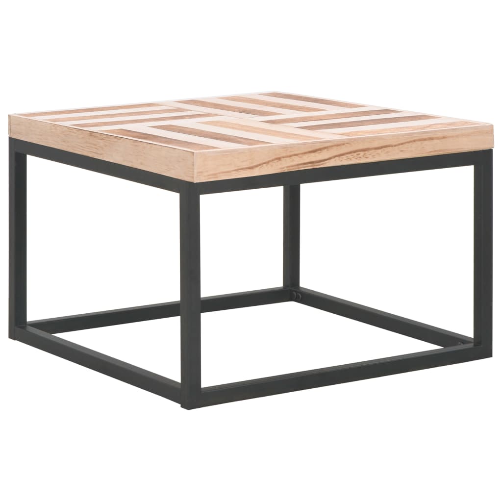 vidaXL Klubska mizica iz trdnega lesa 50x50x33,5 cm