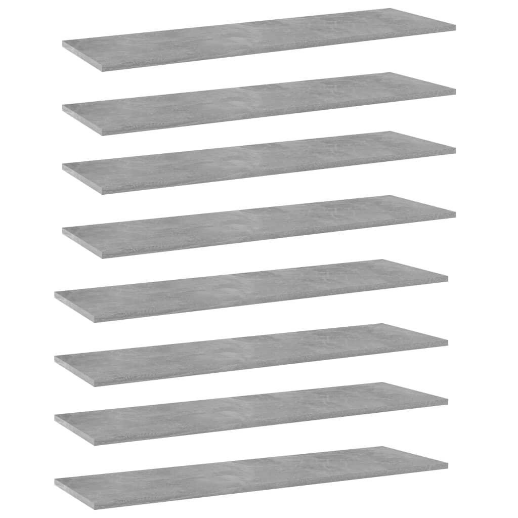 vidaXL Dodatne police za omaro 8 kosov betonsko sive 100x30x1,5 cm