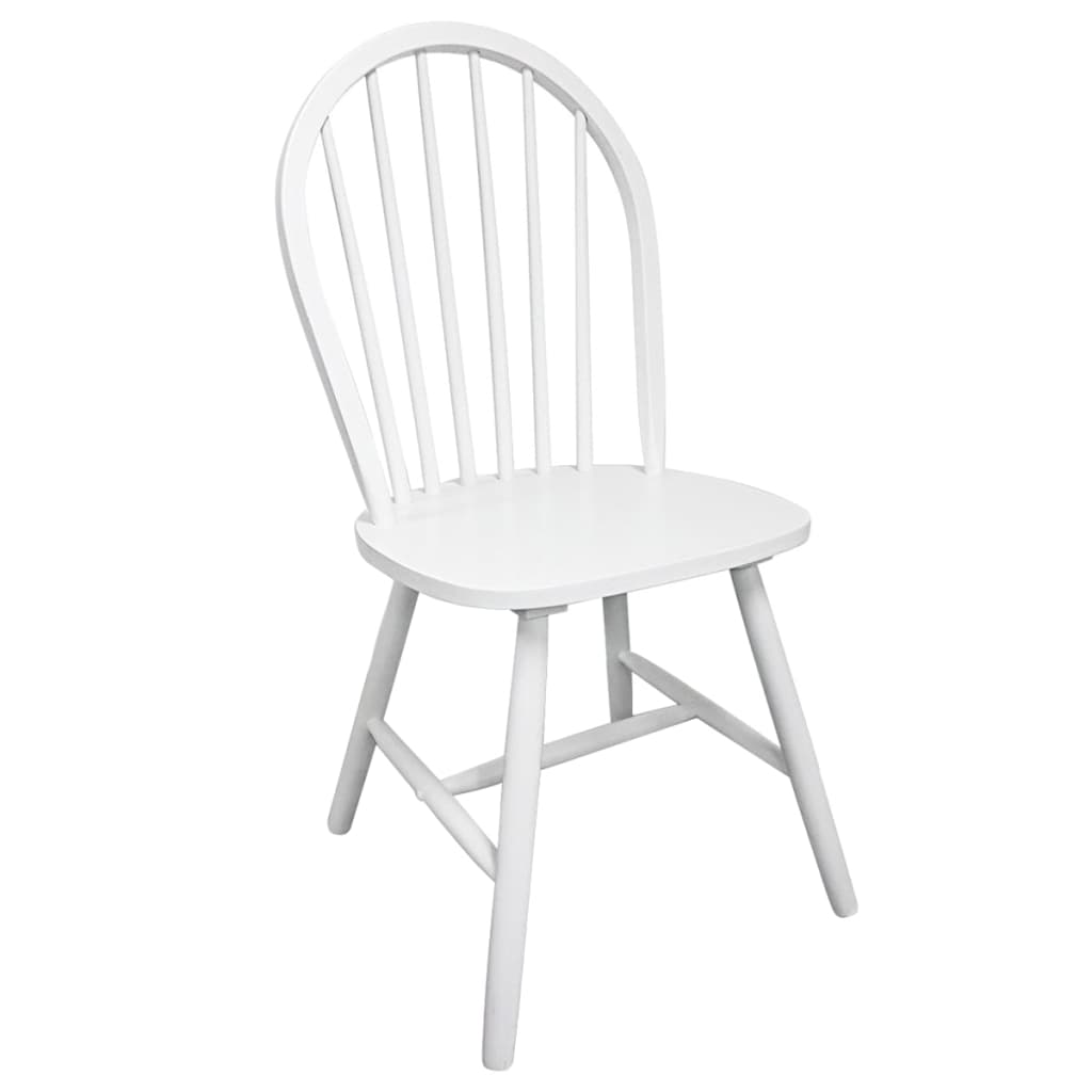 vidaXL Jedilni stoli 2 kosa beli iz trdnega kavčukovca