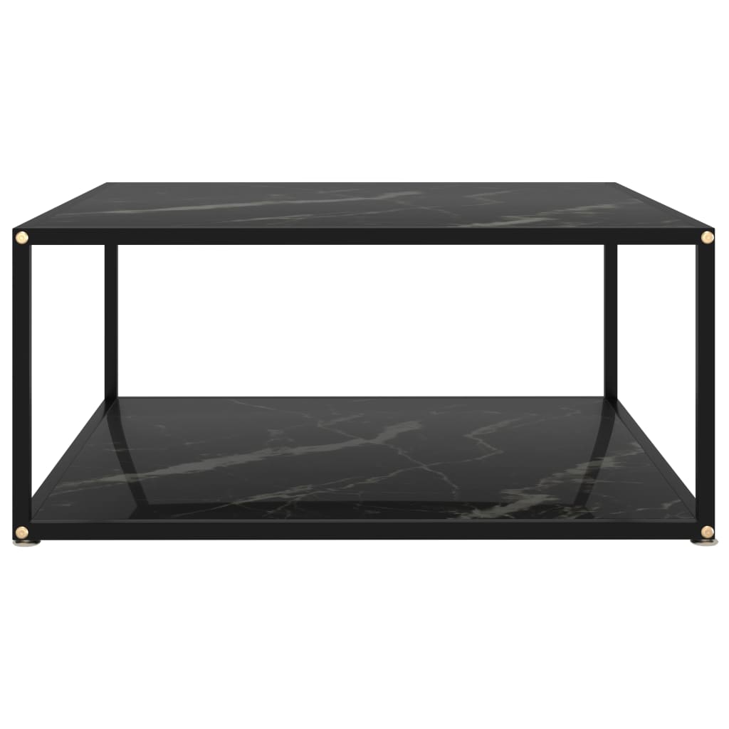 vidaXL Klubska mizica črna 80x80x35 cm kaljeno steklo