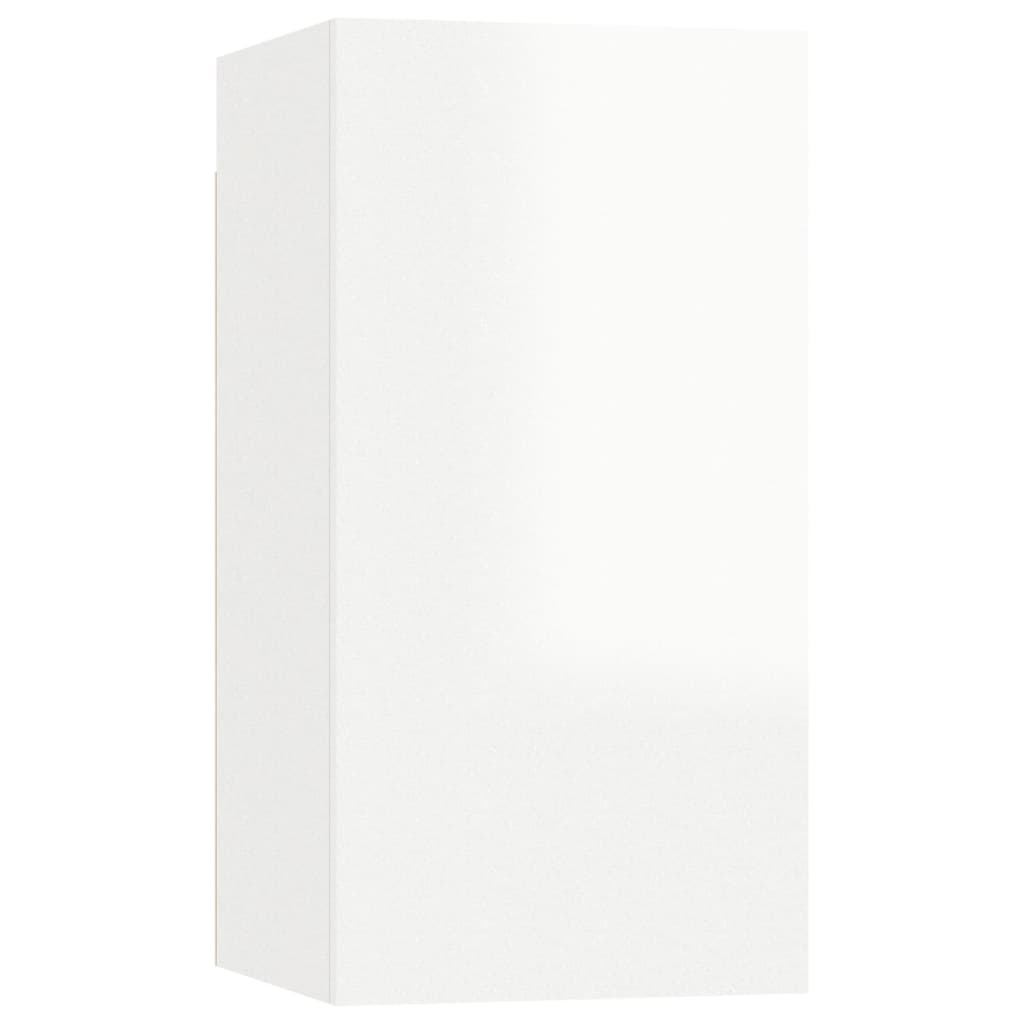 vidaXL TV omarica 2 kosa visok sijaj bela 30,5x30x60 cm iverna plošča
