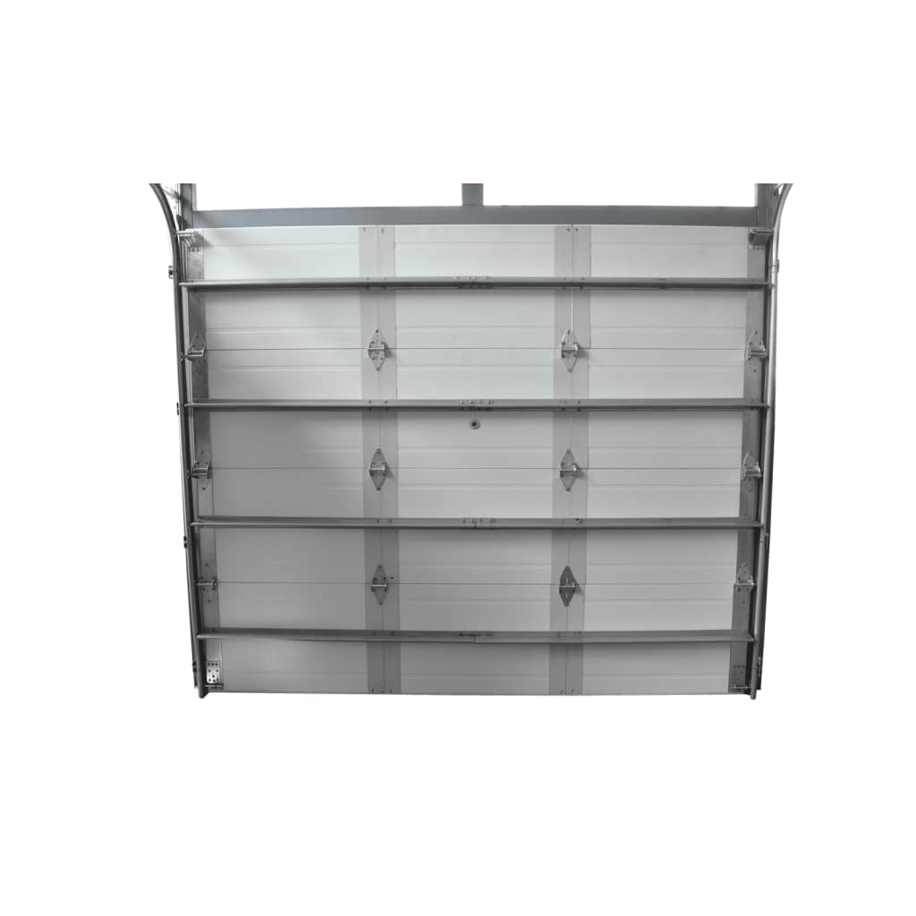 vidaXL Sekcijska garažna vrata sivo bele barve