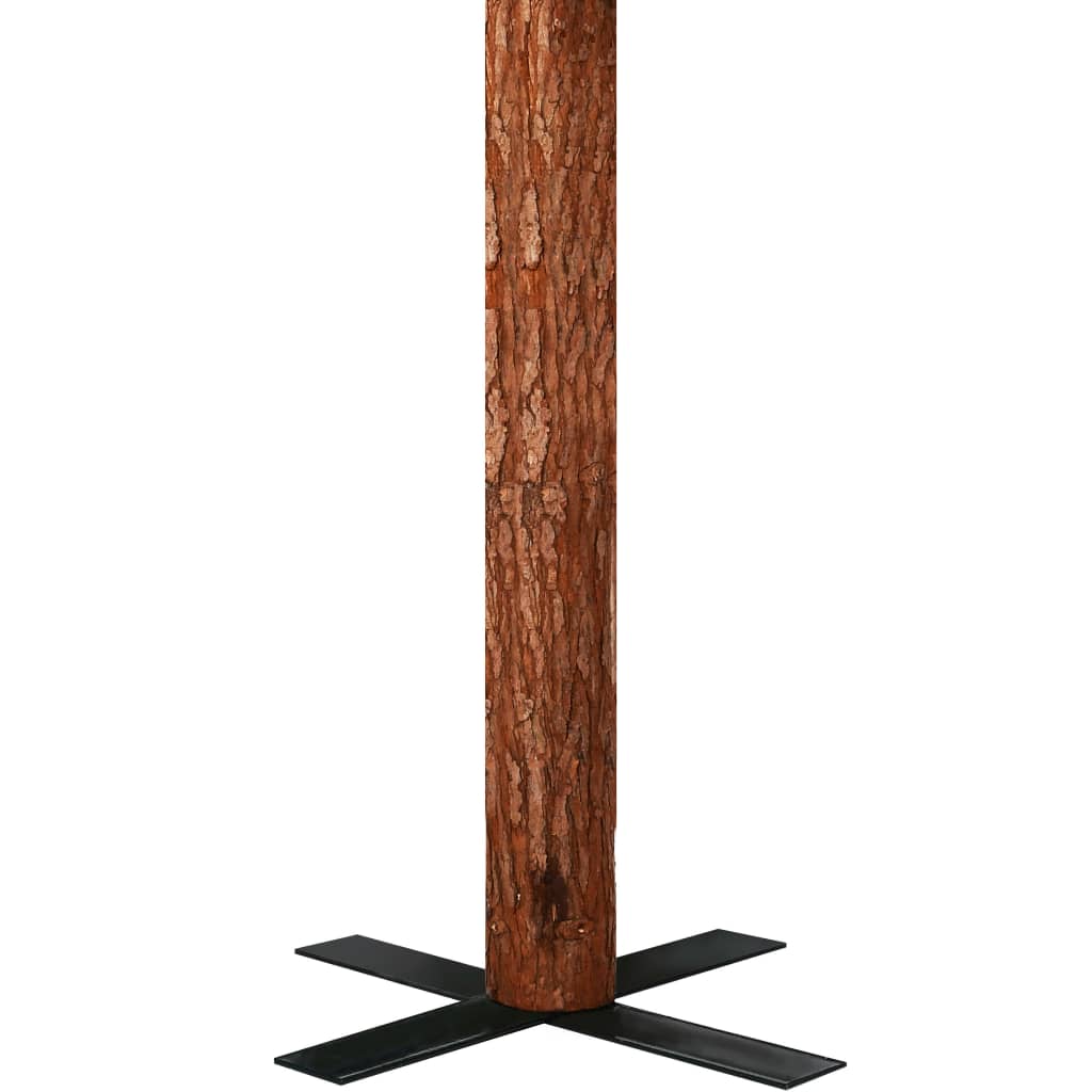 vidaXL Ozka osvetljena novoletna jelka pravi les in storži 180 cm