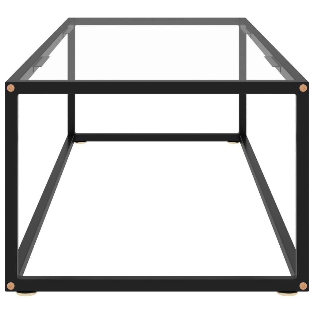 vidaXL Klubska mizica črna s kaljenim steklom 120x50x35 cm