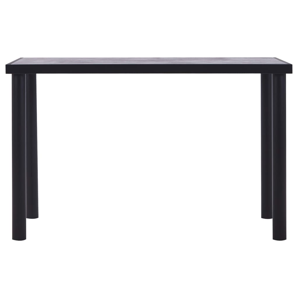 vidaXL Jedilna miza črna in betonsko siva 120x60x75 cm mediapan