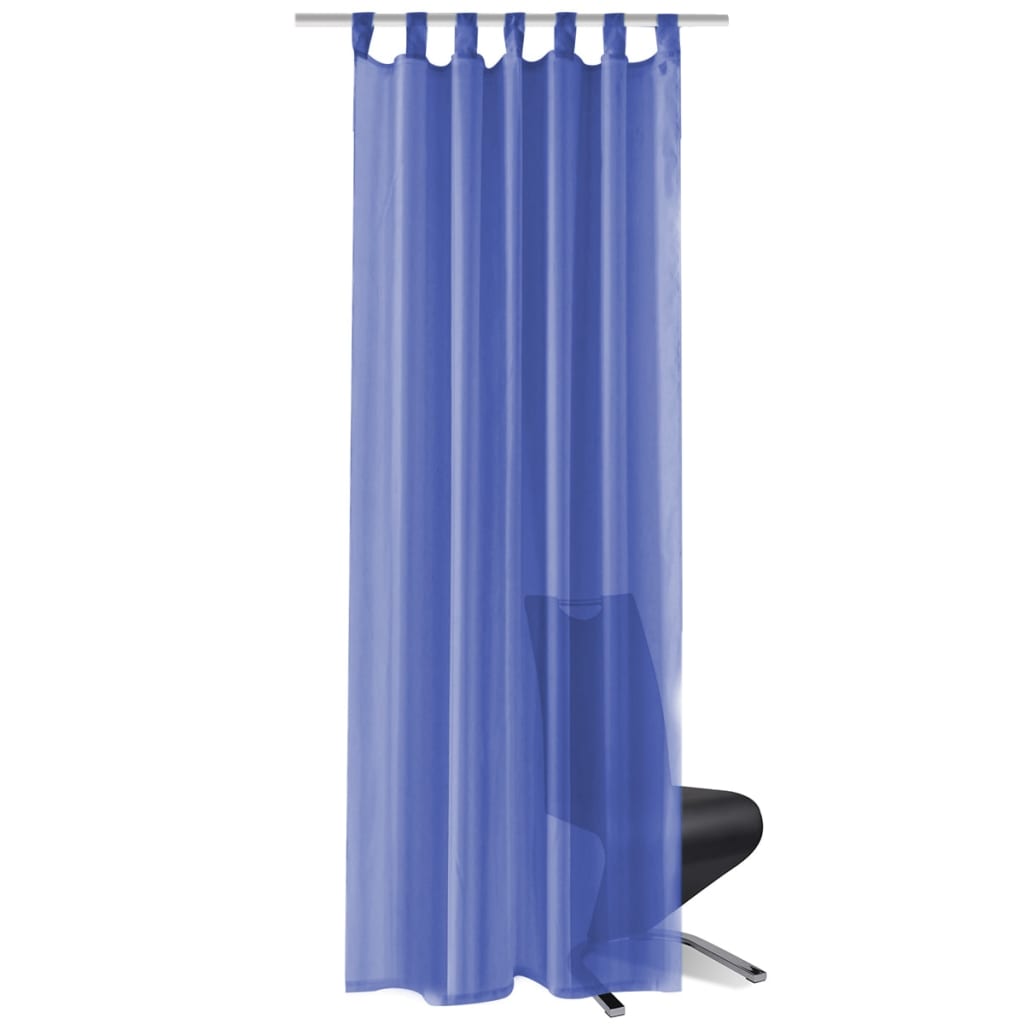 vidaXL Prosojne zavese 2 kosa 140x225 cm kraljevsko modre barve