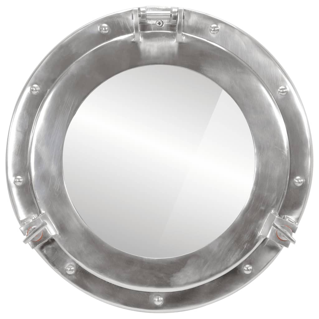 vidaXL Stensko ogledalo viseče Ø38 cm aluminij in steklo
