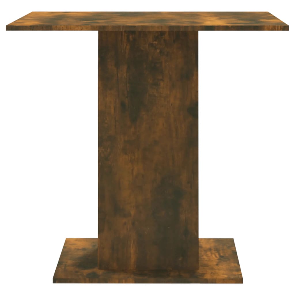 vidaXL Jedilna miza dimljeni hrast 80x80x75 cm inženirski les