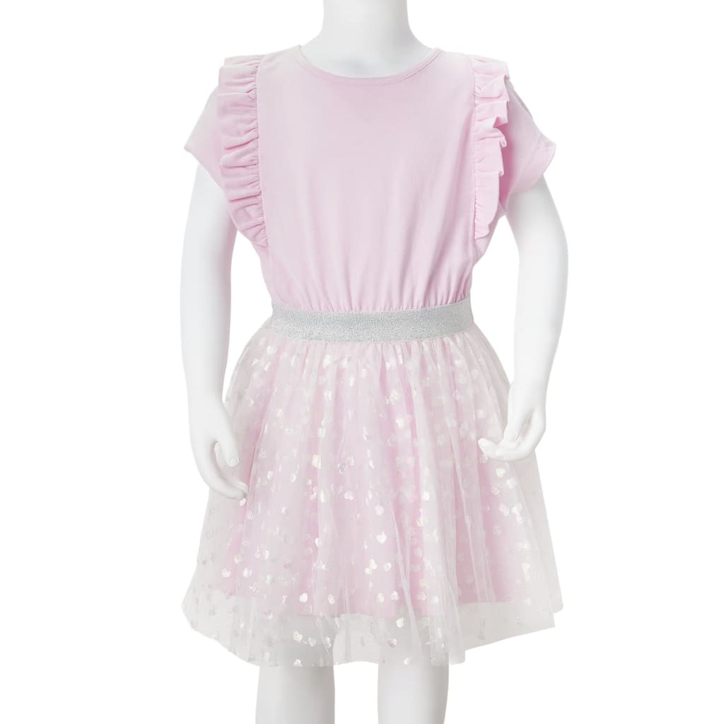Otroška obleka z volančki svetlo roza 92