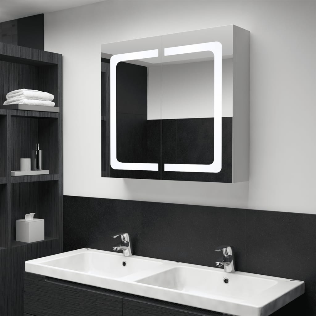 vidaXL LED kopalniška omarica z ogledalom 80x12,2x68 cm