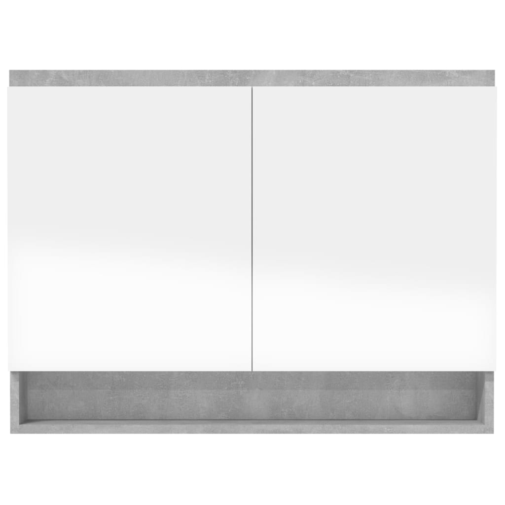 vidaXL Kopalniška omarica z ogledalom 80x15x60 cm MDF betonsko siva