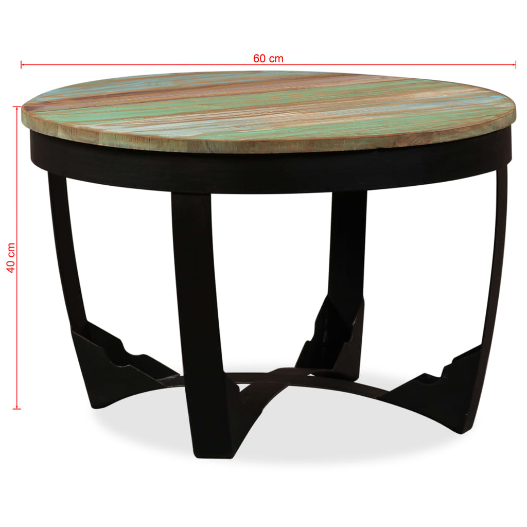 vidaXL Klubska mizica iz trdnega predelanega lesa 60x40 cm