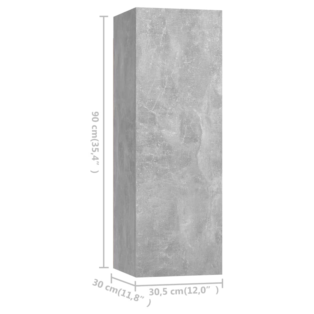 vidaXL TV omarica betonsko siva 30,5x30x90 cm iverna plošča